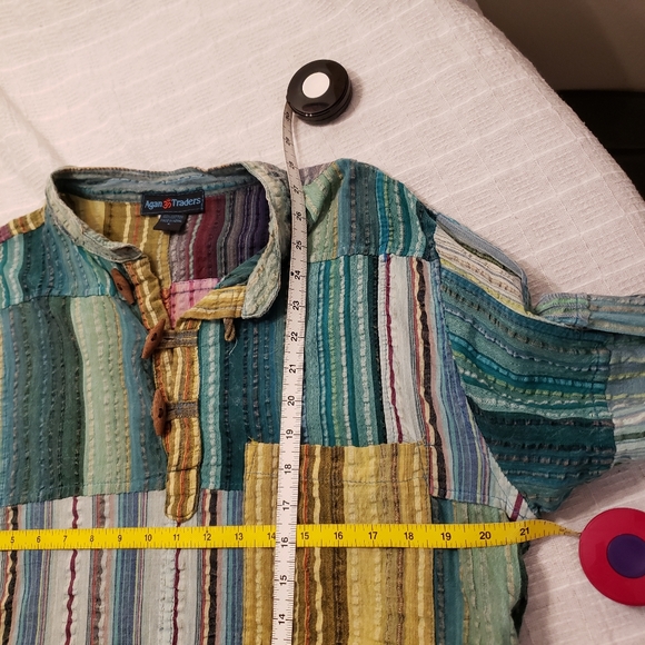 AGAN TRADERS madras patch colorful top - Picture 5 of 11